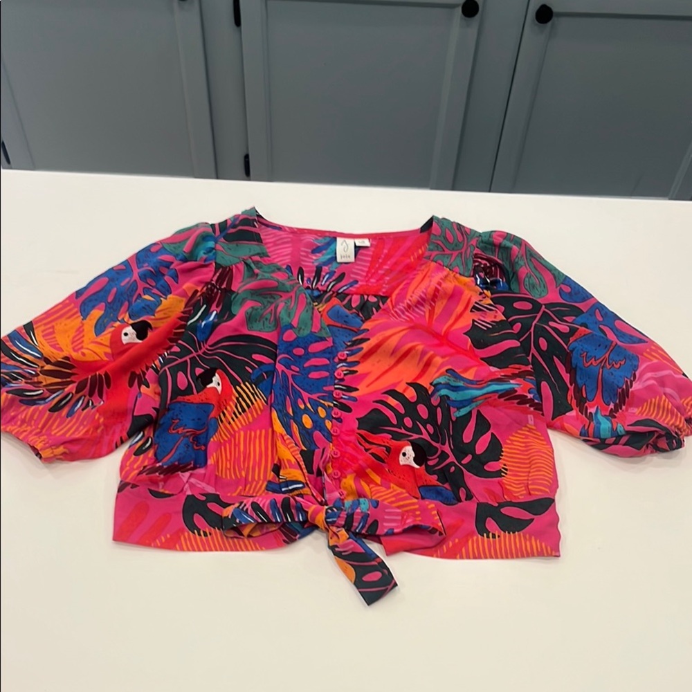 Joie Multicolor Patterned Crop Top - image 1